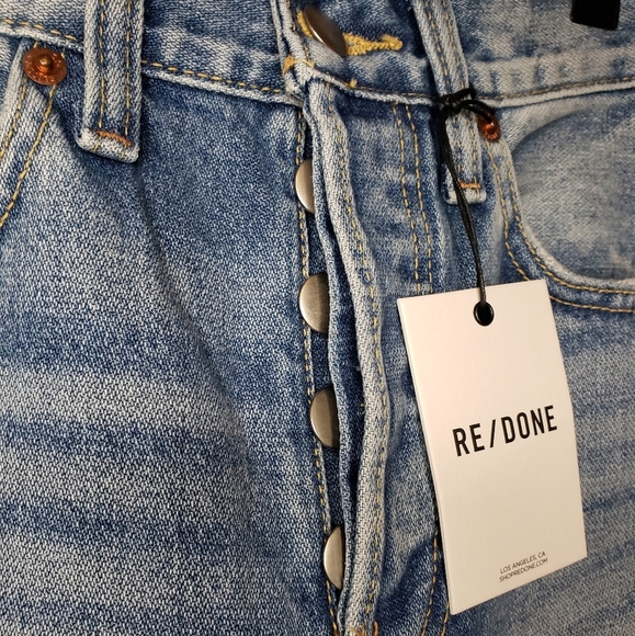 Re/Done  90s High Rise Loose Distressed Jean 23 - Picture 4 of 4